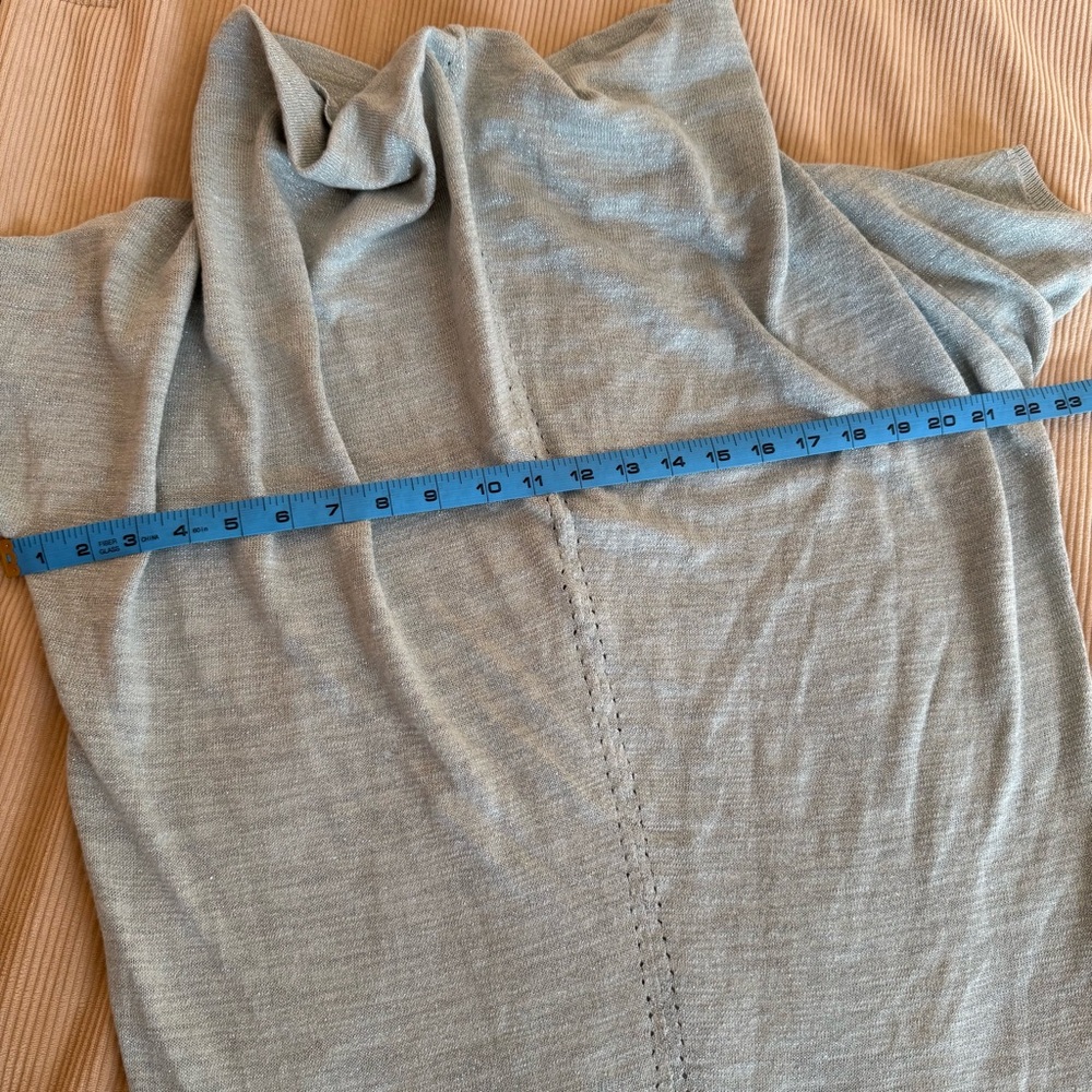 Anthropologie Knitted & Knotted Celise Pullover Blue Sparkle Cowl Neck Sweater - Picture 11 of 14
